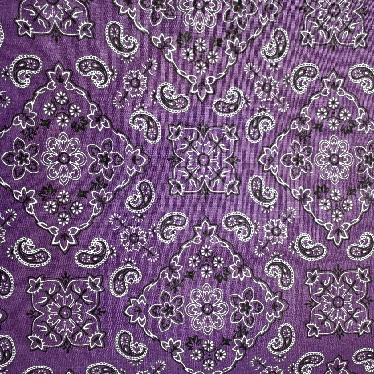 Cotton-Blend Fabric, Paisley-Bandana Motif Pattern(7 Colors) - By the Yard