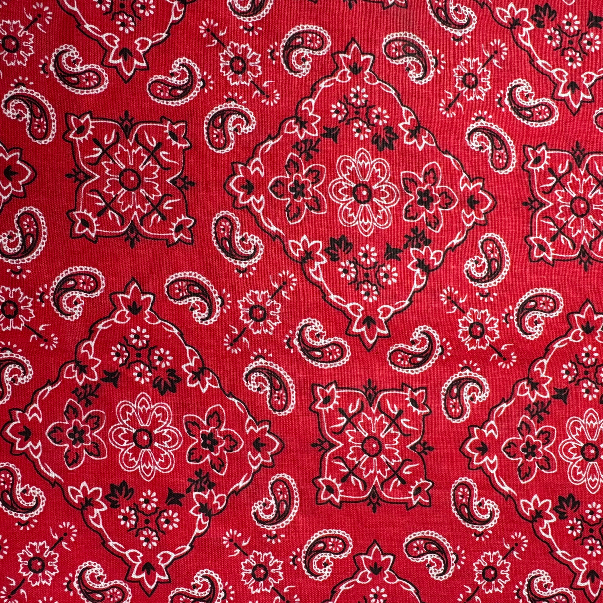 Cotton-Blend Fabric, Paisley-Bandana Motif Pattern(7 Colors) - By the Yard