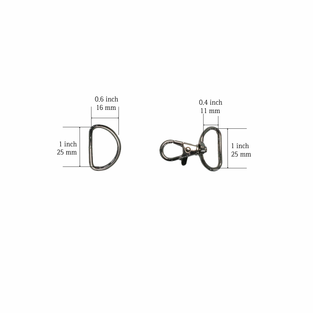 Swive Hook & D-Ring: Silver, High-End, Belts & Bag Making, 1/2"(12mm)