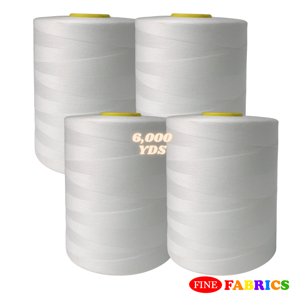 Sewing Threads: 1 Pack(4 Spools), 6000 Yds/Spool, All-Purpose, 6 Colors