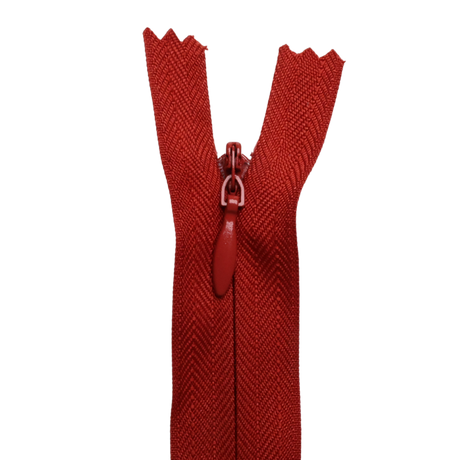 All Purpose, Plastic Invisible Zippers -18", Pink & Red Shade