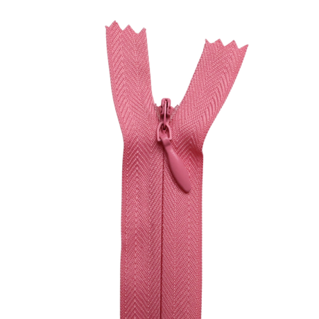 All Purpose, Plastic Invisible Zippers -18", Pink & Red Shade