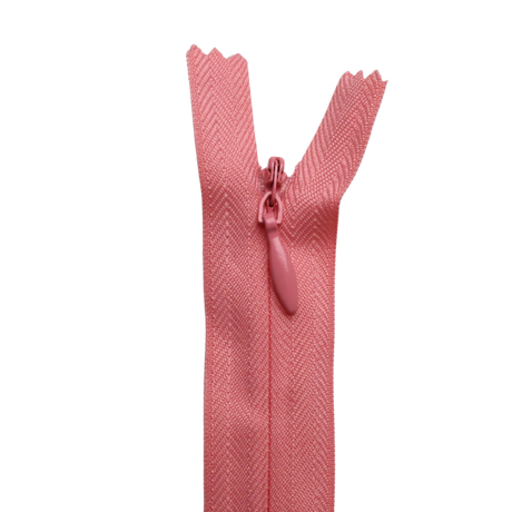 All Purpose, Plastic Invisible Zippers -18", Pink & Red Shade
