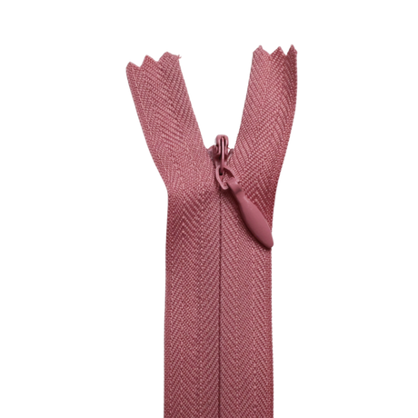 All Purpose, Plastic Invisible Zippers -18", Pink & Red Shade