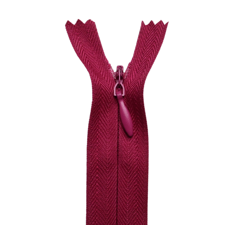 All Purpose, Plastic Invisible Zippers -18", Pink & Red Shade