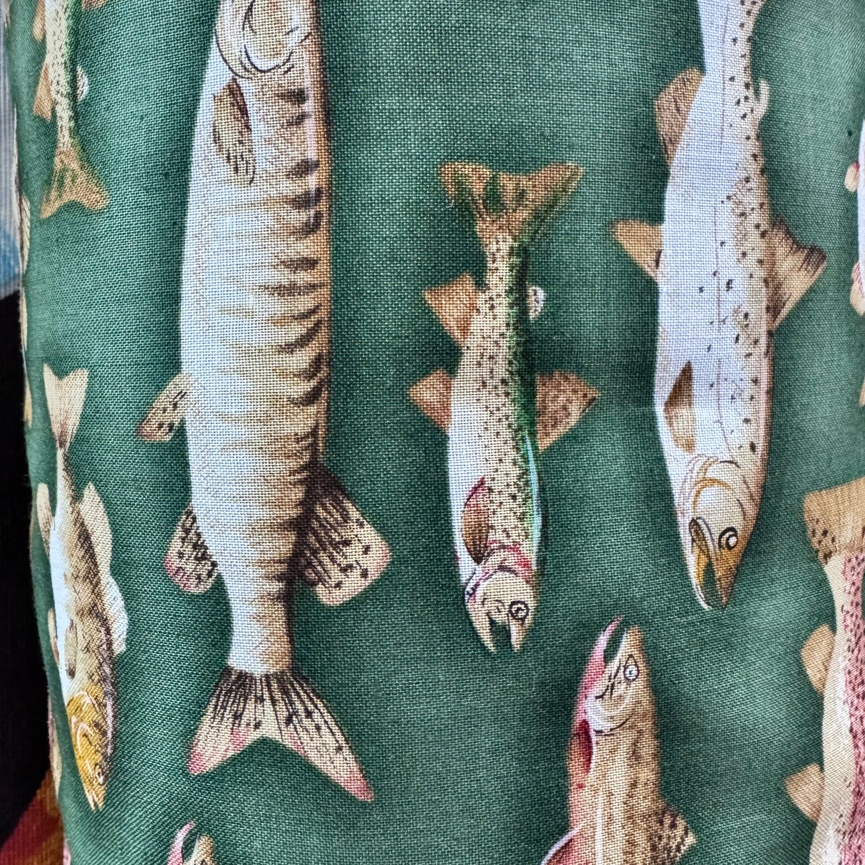 Cotton-Poly Blend Fabric, Cartoon Fish Print(2 Colors) - By the Yard