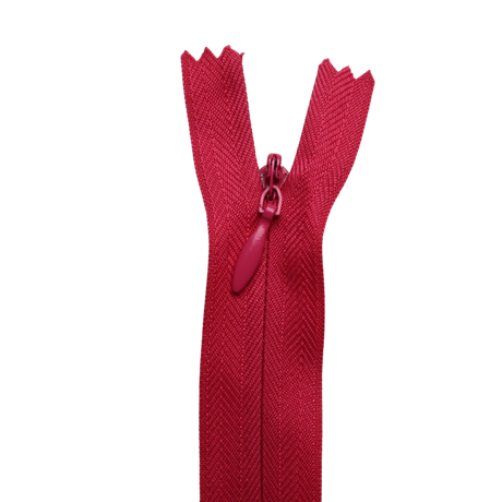 All Purpose, Plastic Invisible Zippers -18", Pink & Red Shade