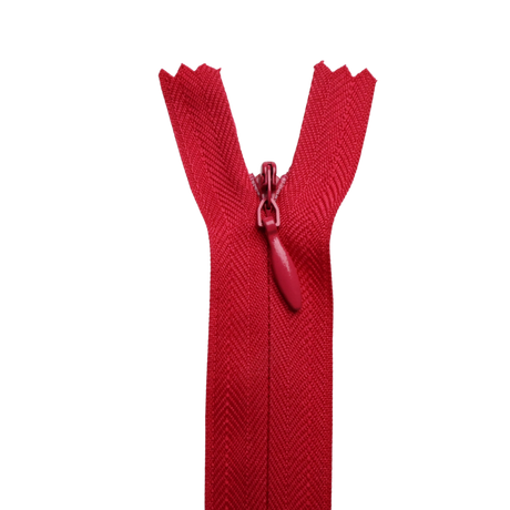 All Purpose, Plastic Invisible Zippers -18", Pink & Red Shade