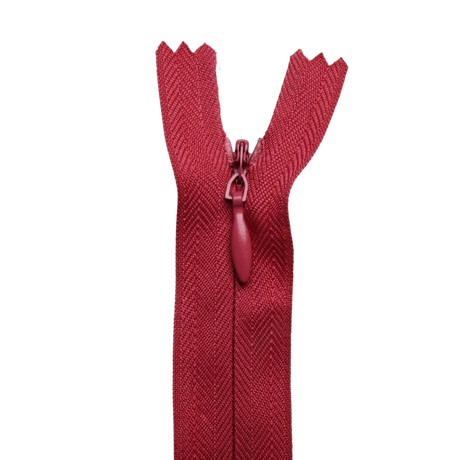 All Purpose, Plastic Invisible Zippers -18", Pink & Red Shade