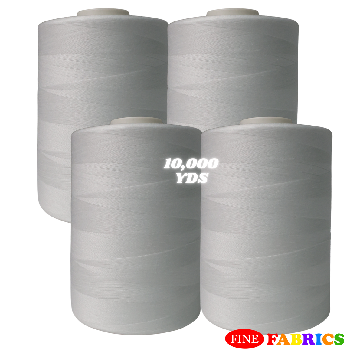 Sewing Threads: 1 Pack(4 Spools), 10000 Yds/Spool, All-Purpose, 2 Colors(Black/White)