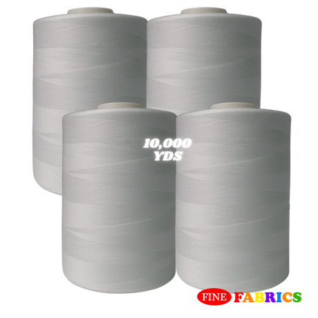 Sewing Threads: 10,000 Yards: All-Purpose: 100% Polyester: Tex24: 2 Colors(Black/White): Single/Pack