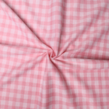 Stretch Gingham Double Knit Fabric/Pink- By the Yard