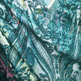 Sequin Embroidered Mesh Fabric(#SPI15) By the Yard