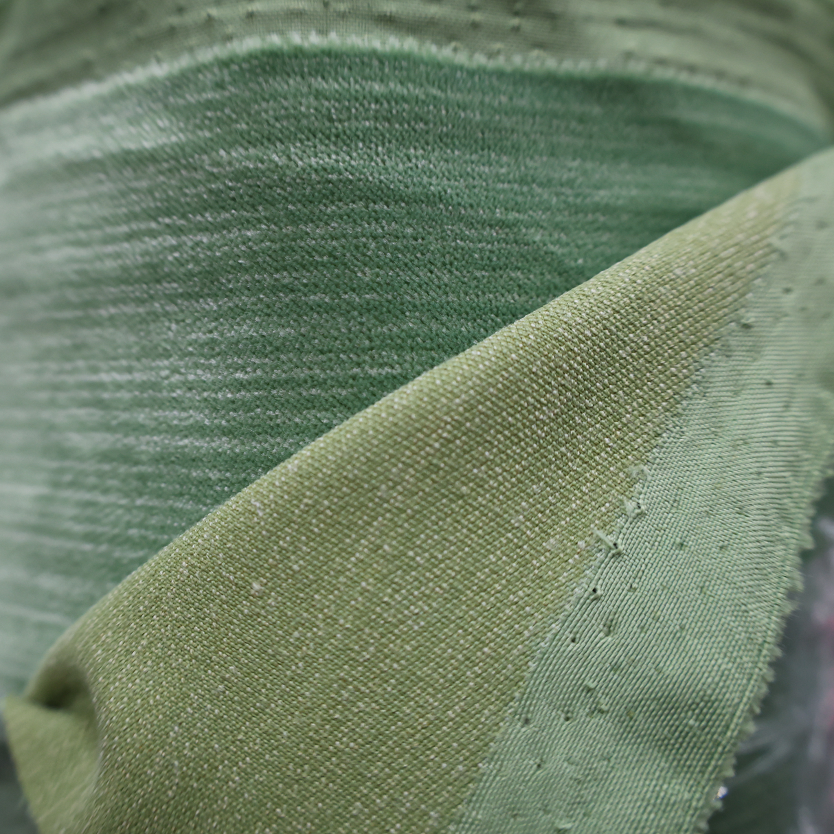 Premium Upholstery Velvet – Green Mélange(#UH12-01)By Yard