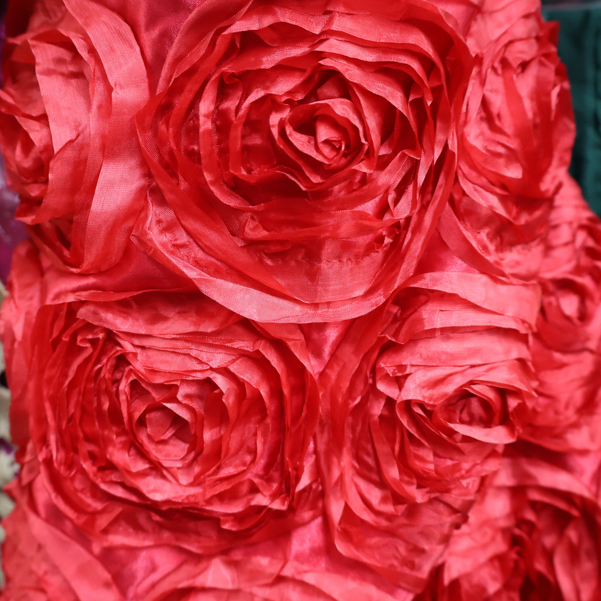 3D Rose Flower Fabric(5 Colors) By Yard