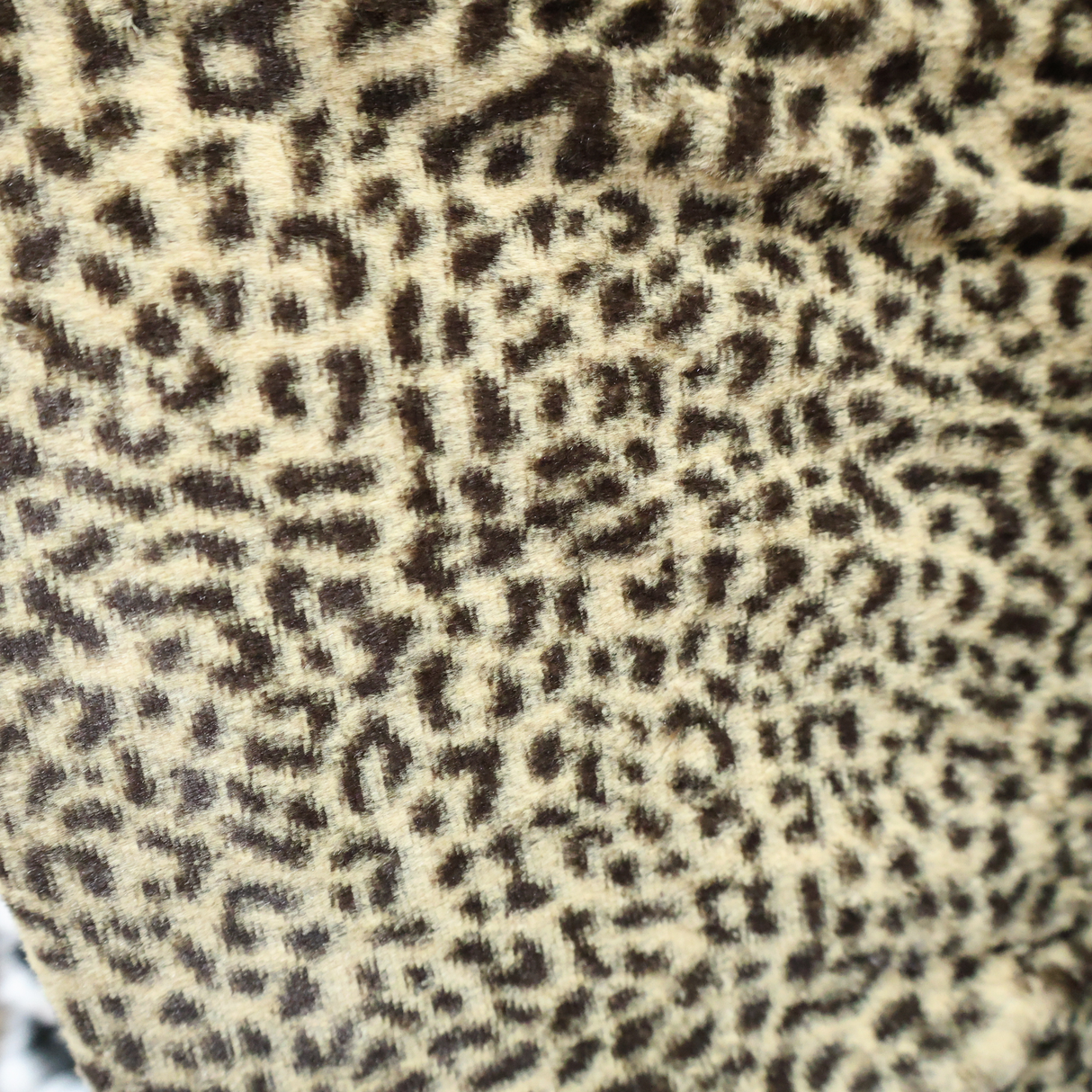 Leopard Print Velvet Knit Fabric – Beige & Dark Brown (#FF14) By the Yard