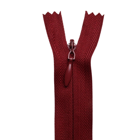 All Purpose, Plastic Invisible Zippers -18", Pink & Red Shade