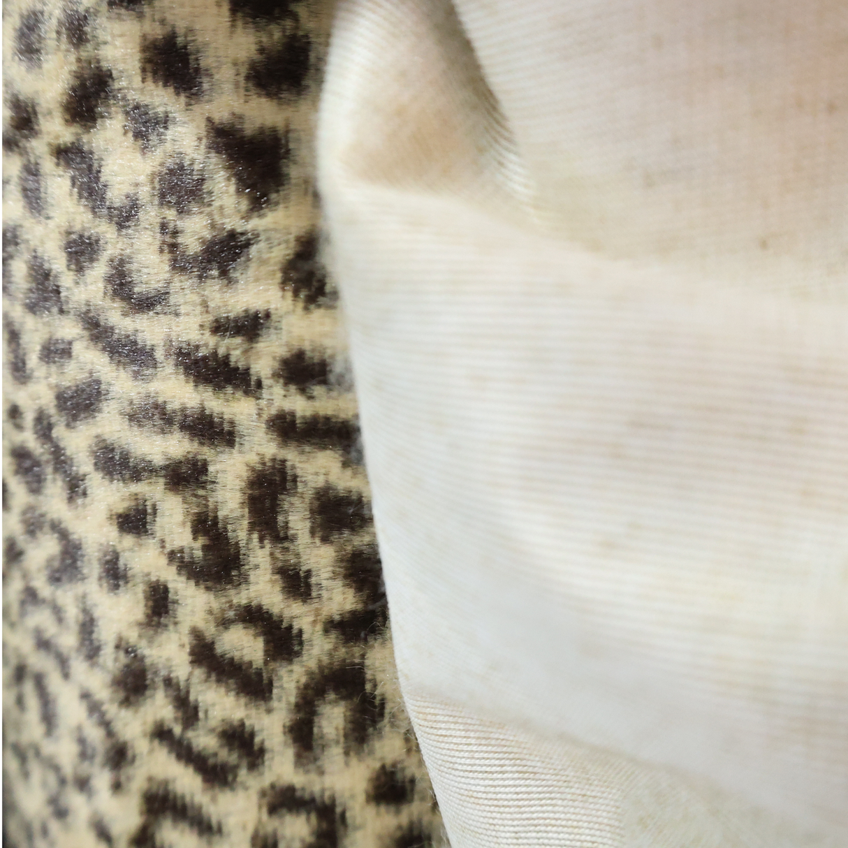 Leopard Print Velvet Knit Fabric – Beige & Dark Brown (#FF14) By the Yard