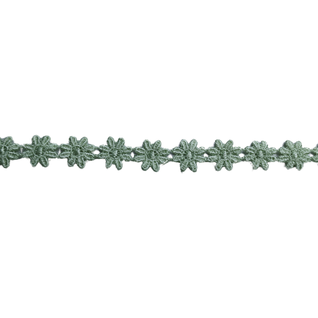 Flower Lace Trim – Mint Green, 1/2" Wide (15 Yards)