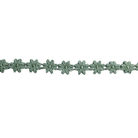 Flower Lace Trim – Mint Green, 1/2" Wide (15 Yards)