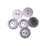 Silver Glitter Rim 2-Hole Button – 11/16" (1.75 cm)