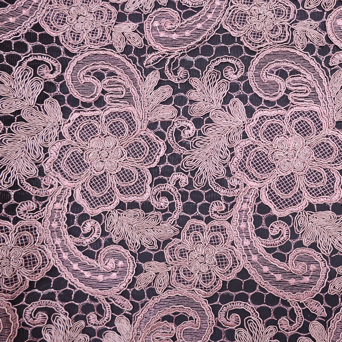 Embroidered Lace Fabric – Purple Pink(#ELA08)/By Yard