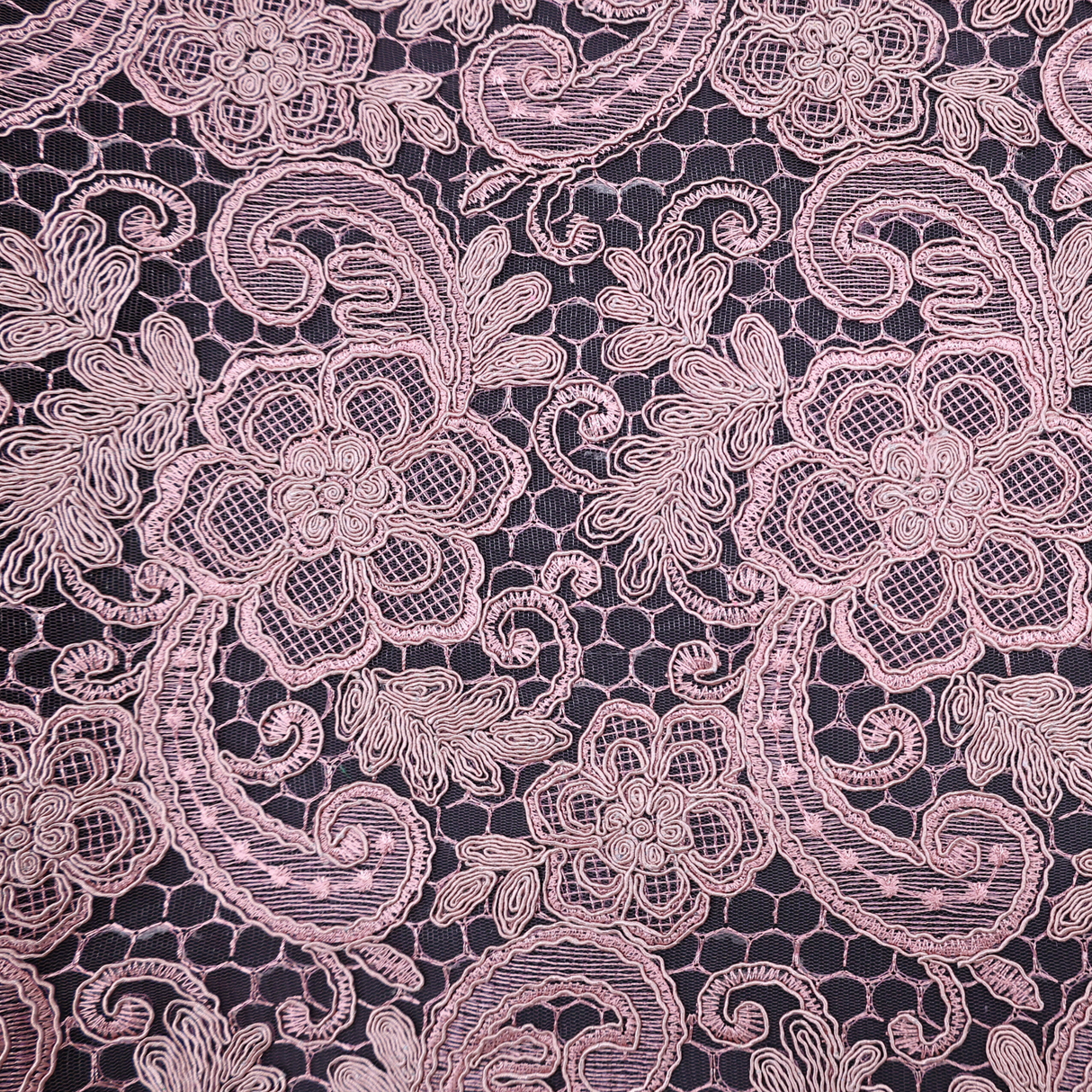 Embroidered Lace Fabric – Purple Pink(#ELA08)/By Yard