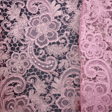 Embroidered Lace Fabric – Purple Pink(#ELA08)/By Yard