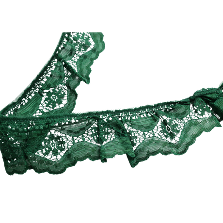 Green Layered Lace Ruffle Trim – 2 3/8" / 12 Yards