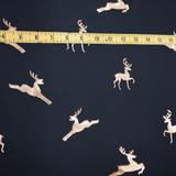 Christmas Metallic Deer Print Spandex Fabric(#CCD01)By Yard