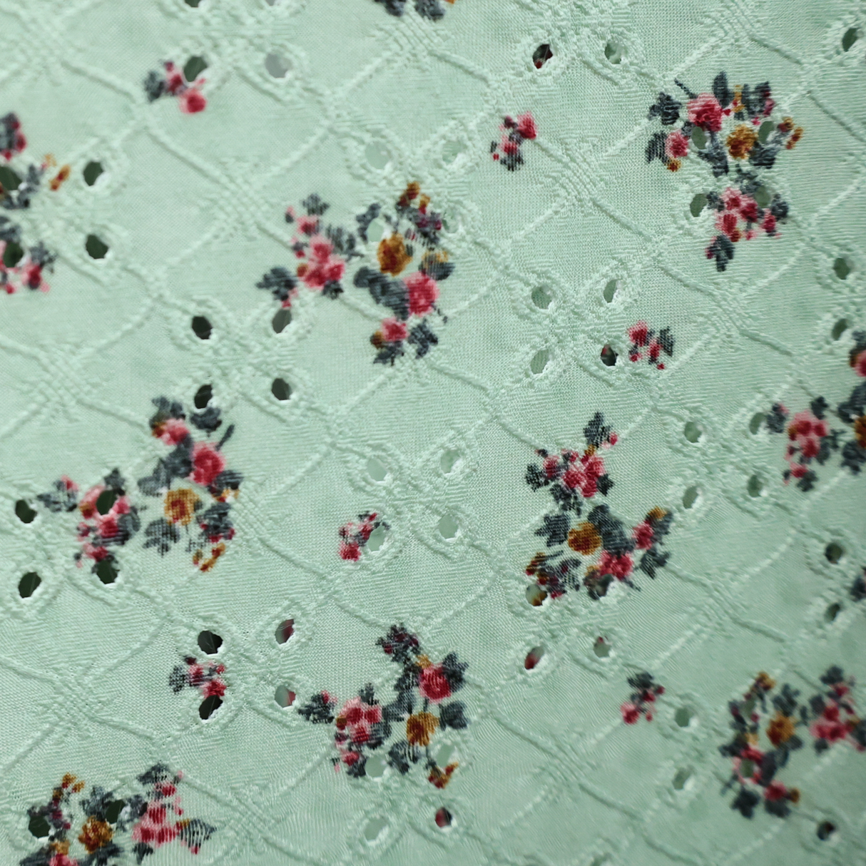 Stretch Eyelet Knit Fabric(58", 4Colors) - By the Yard