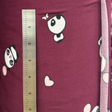 Double Brushed Jersey Knit Fabric Panda & Heart Print(#IT605) - By The Yard