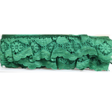 Green Layered Lace Ruffle Trim – 2 3/8" / 12 Yards