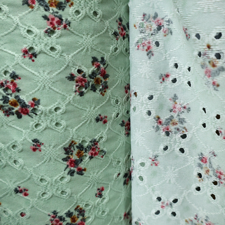 Stretch Eyelet Knit Fabric(58", 4Colors) - By the Yard