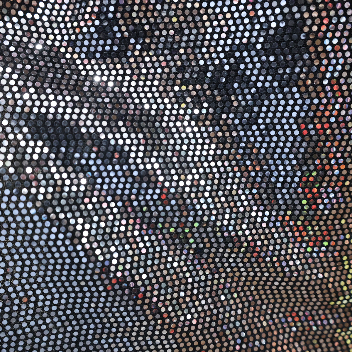 Black Holographic Mirror Sequin Mesh Fabric(#SPI18) By the Yard