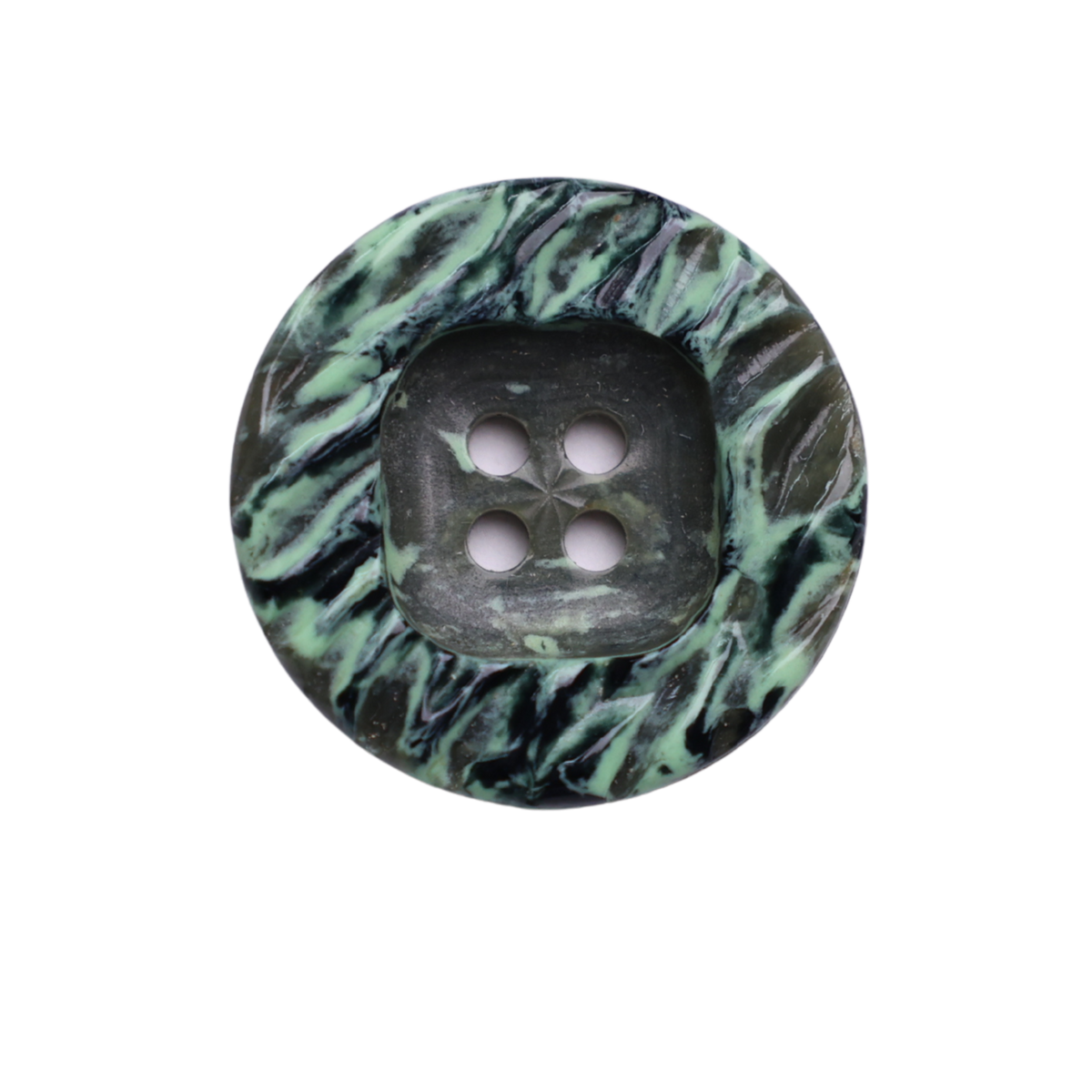 RANCHER Button : Green(#6407), 4-Hole, 3 Sizes, by Dozen(12 pcs)/Gross(144 pcs)