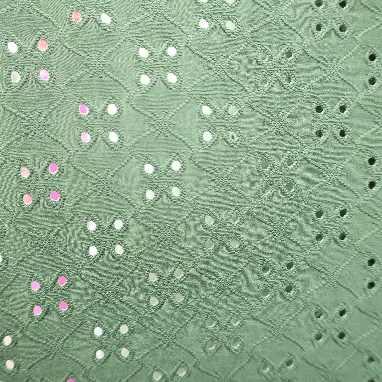 Stretch Eyelet Knit Fabric(58", 4Colors) - By the Yard