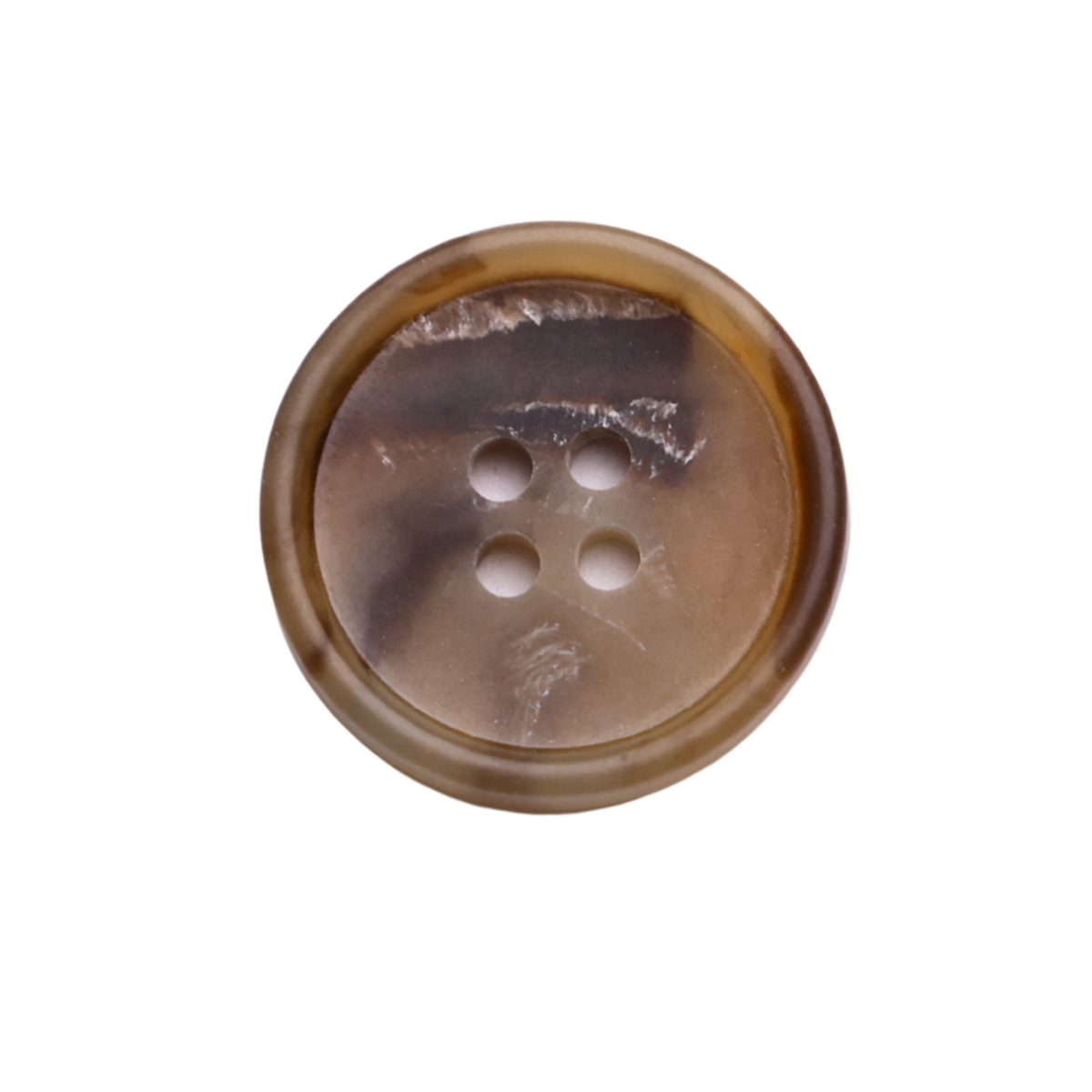 BARON Button: Light Brown(#1205),  4-Hole, 2 Sizes, by Dozen(12 pcs)/Gross(144 pcs)