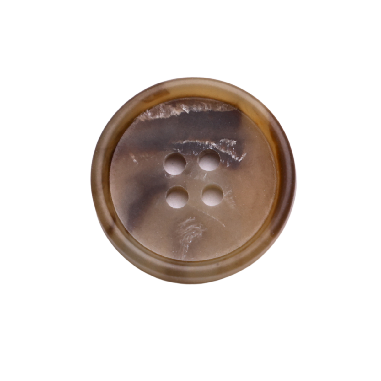 BARON Button: Light Brown(#1205),  4-Hole, 2 Sizes, by Dozen(12 pcs)/Gross(144 pcs)