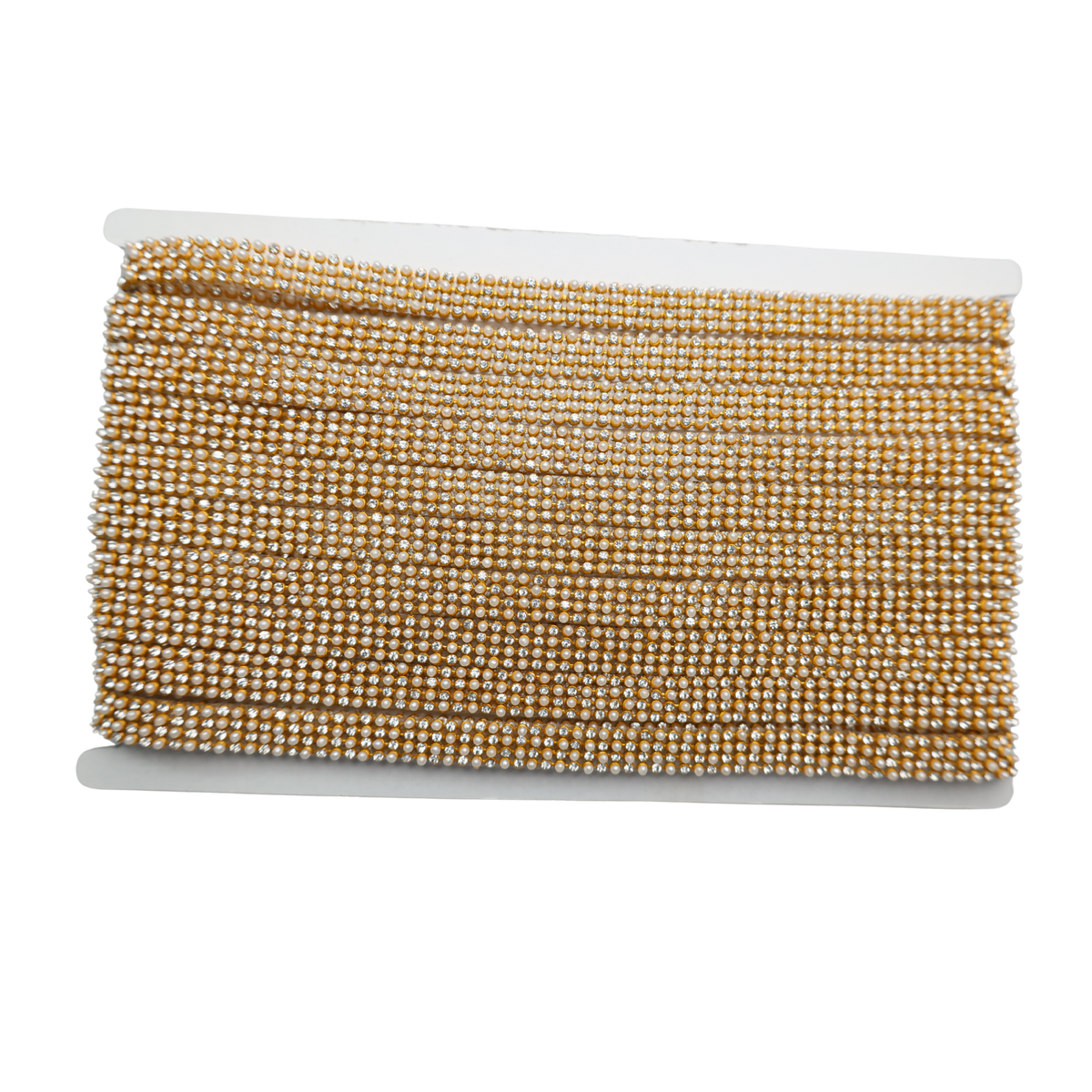Gold Pearl & Rhinestone Trim - 0.5 Inch/10YDS (#GD27)