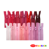 Plastic Normal Zippers: 24", Closed-End, All-Purpose, RED Shade