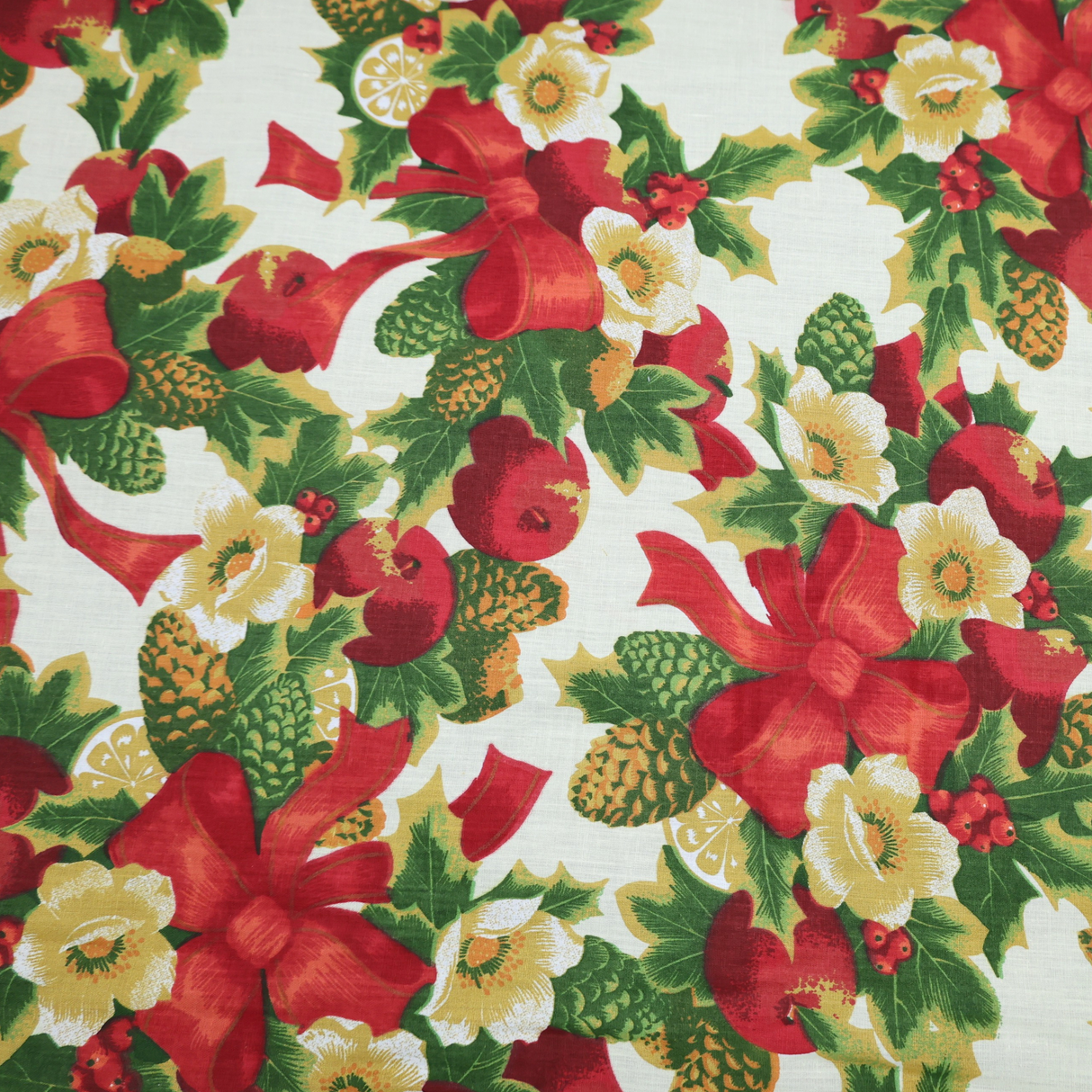 Christmas Print Fabric(3Type) – Cotton Blend, Festive Holiday Design By Yard