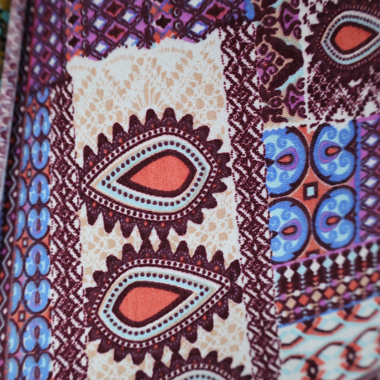 Jersey Knit Fabric/Ethnic Print(#IT609) - By The Yard