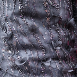 Luxury 3D Floral Embroidered Tulle with Sequins & Beads Design(9 Colors) By the Yard