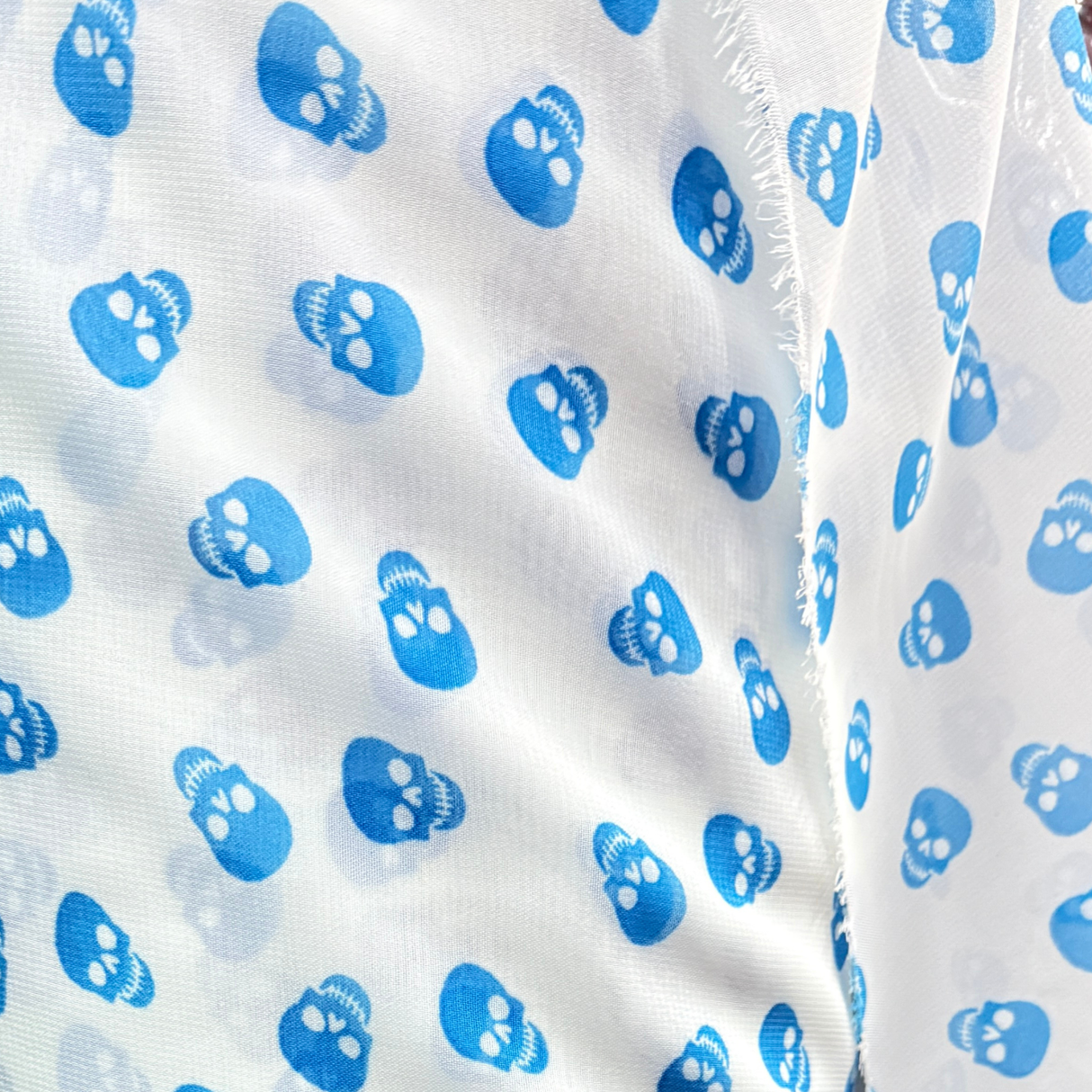 Skull Print Chiffon (54", 4 Colors) - By the Yard