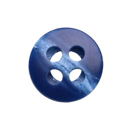 AUBURN Button: Blue(#122), 4-Hole, 2 Sizes, by Dozen(12 pcs)/Gross(144 pcs)