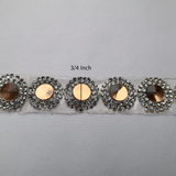 Round Rhinestone Circle Trim - 3/4 Inch/10YDS (2 Colors)