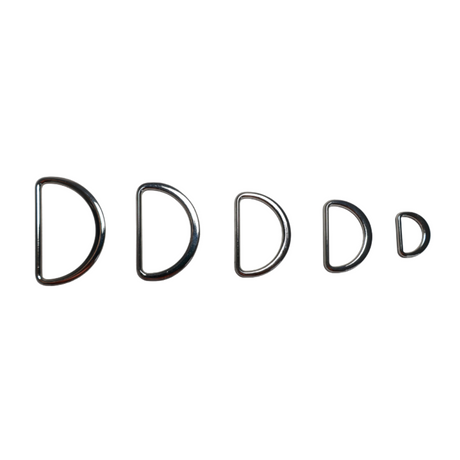 D Ring for Belts Hardware Bags: 5 Sizes(0.6" 0.75" 1" 1.15" 1.5"), Multi-Purpose Metal D Ring, Semi-Circular, Hand DIY