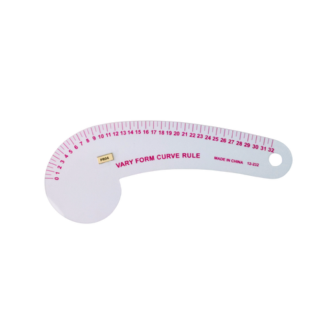 Plastic Rulers: 14 Curved Rulers, 1 Tringle Scale Ruler, 1 Pattern Ruler