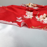 Red Floral Double Brushed Poly Spandex Jersey Knit Fabric – By the Yard